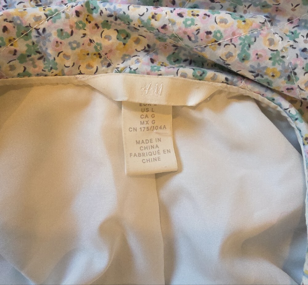 H&M Pastel Floral Ruffle-Collar Puffer Jacket - Picture 7 of 13